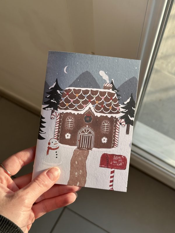 CARTE DE NOËL - MAISON EN PAIN D'ÉPICE